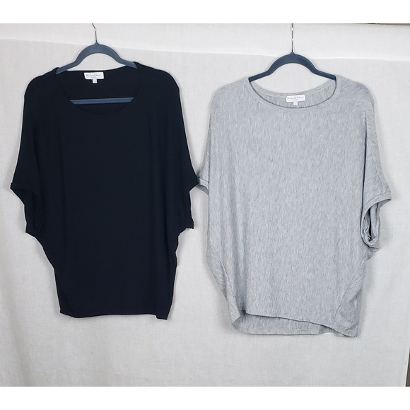 Michael Stars Tops - Michael Stars Womens Dolman Sleeve Scoop Neck Top Bundle Black Grey L Casual
